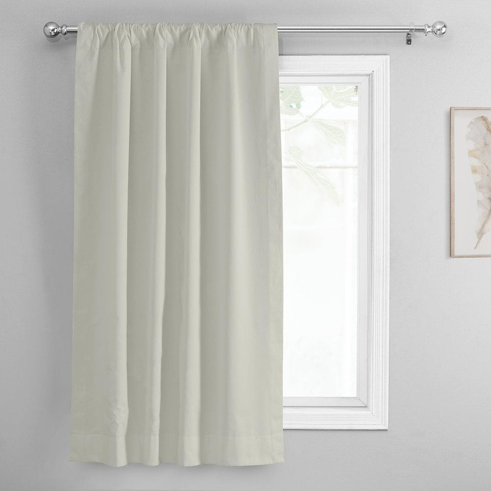 Light Greige Solid Cotton Tie-Up Window Shade - HalfPriceDrapes.com
