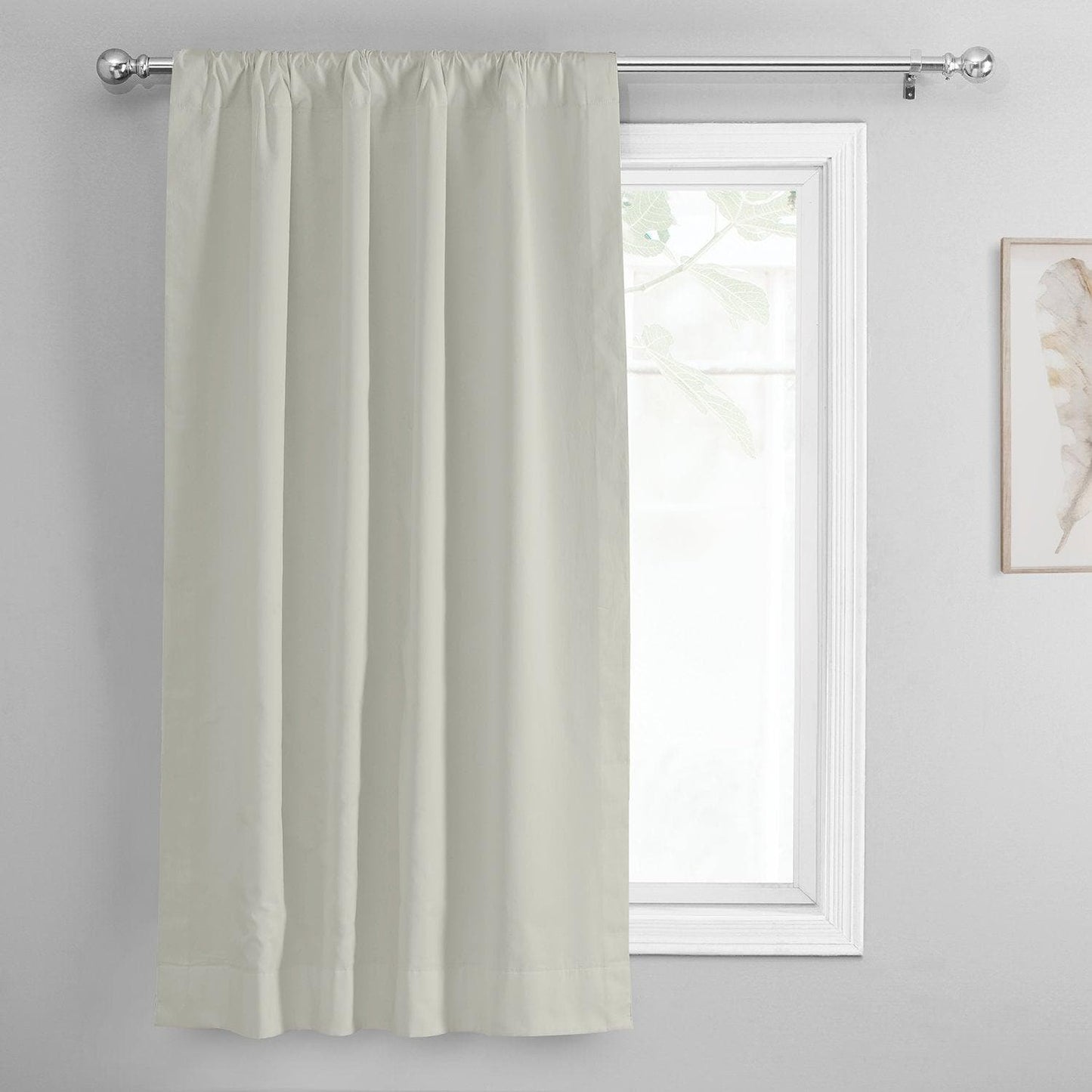 Light Greige Solid Cotton Tie-Up Window Shade - HalfPriceDrapes.com
