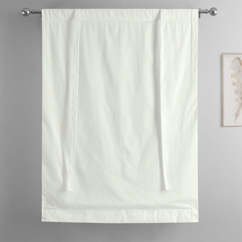 Fresh Popcorn Solid Cotton Room Darkening Tie-Up Window Shade
