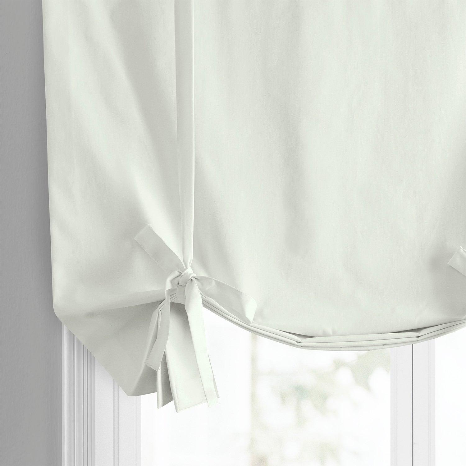 Fresh Popcorn Solid Cotton Room Darkening Tie-Up Window Shade
