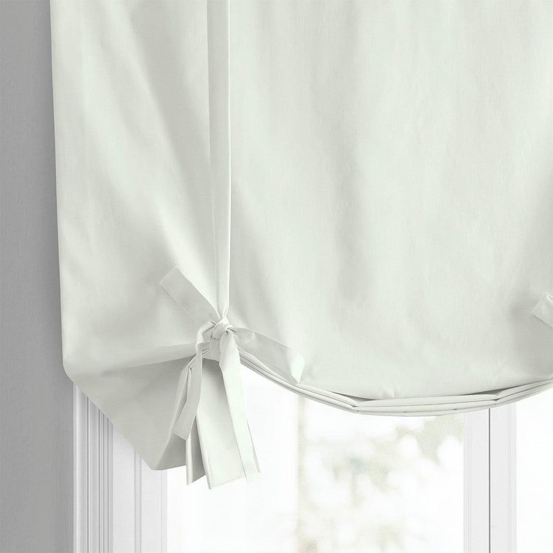 Fresh Popcorn Solid Cotton Room Darkening Tie-Up Window Shade