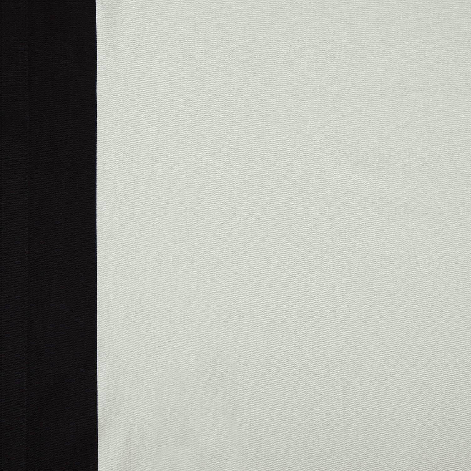 Fresh Popcorn & Black Bordered Vertical Printed Cotton Custom Curtain