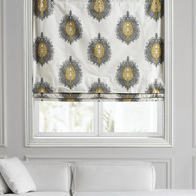 Mayan Gold Emblem Printed Cotton Roman Shade