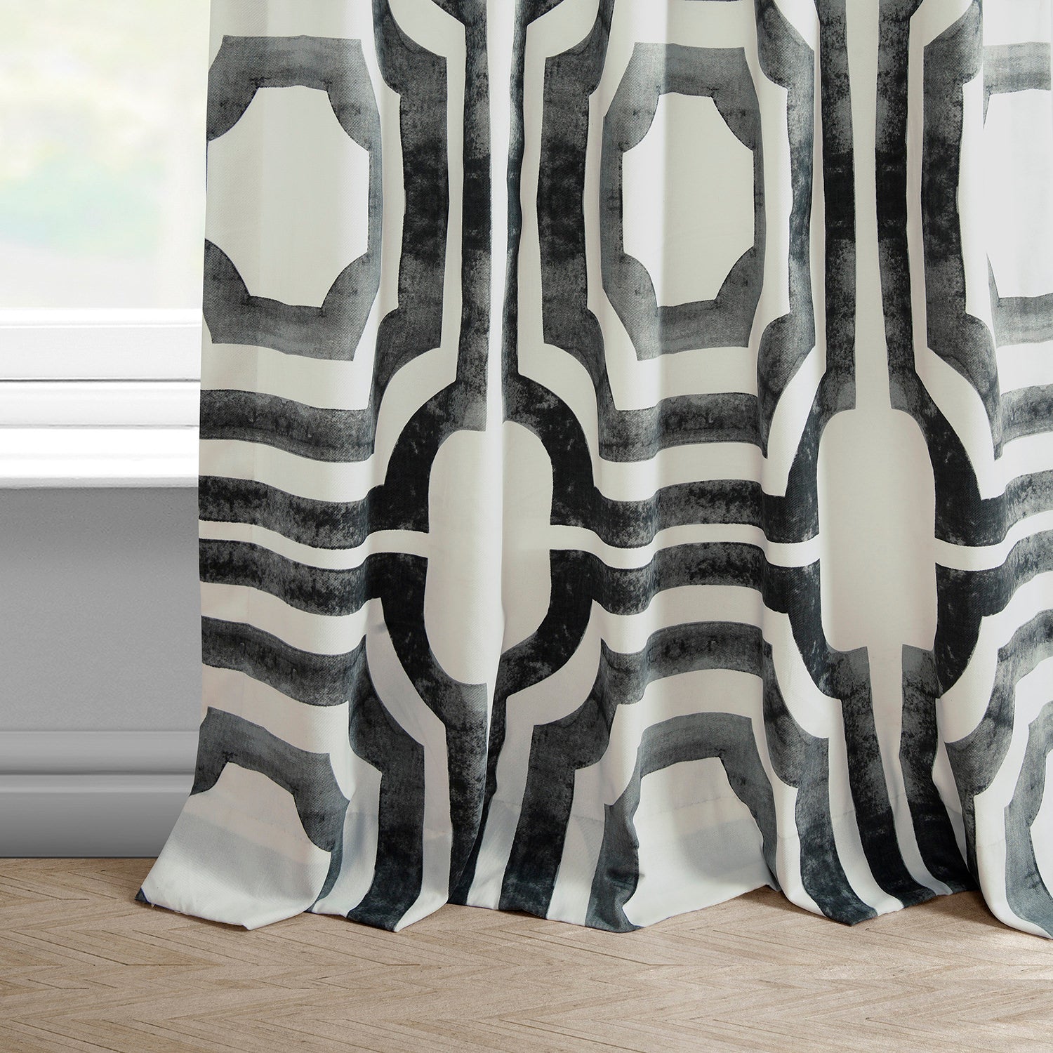 Mecca Steel Emblem Printed Cotton Custom Curtain