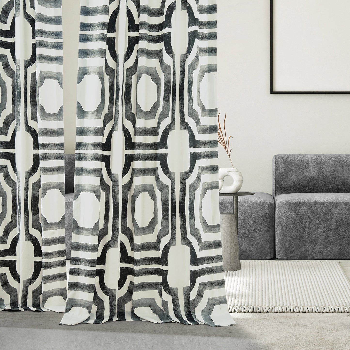 Mecca Steel Emblem Printed Cotton Custom Curtain