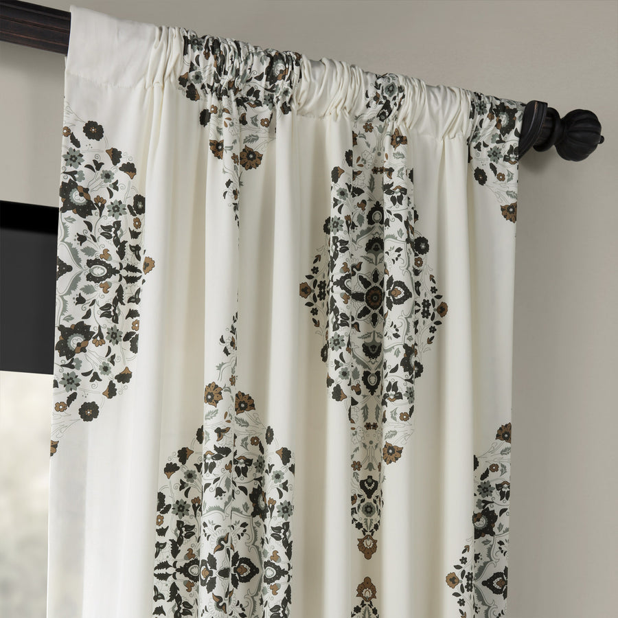 Kerala Cocoa Emblem Printed Cotton Custom Curtain