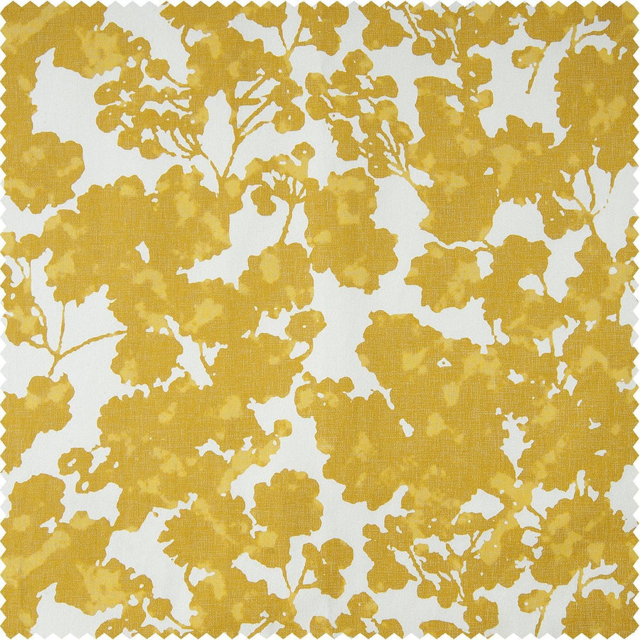 Fleur Gold Printed Cotton Custom Curtain - HalfPriceDrapes.com