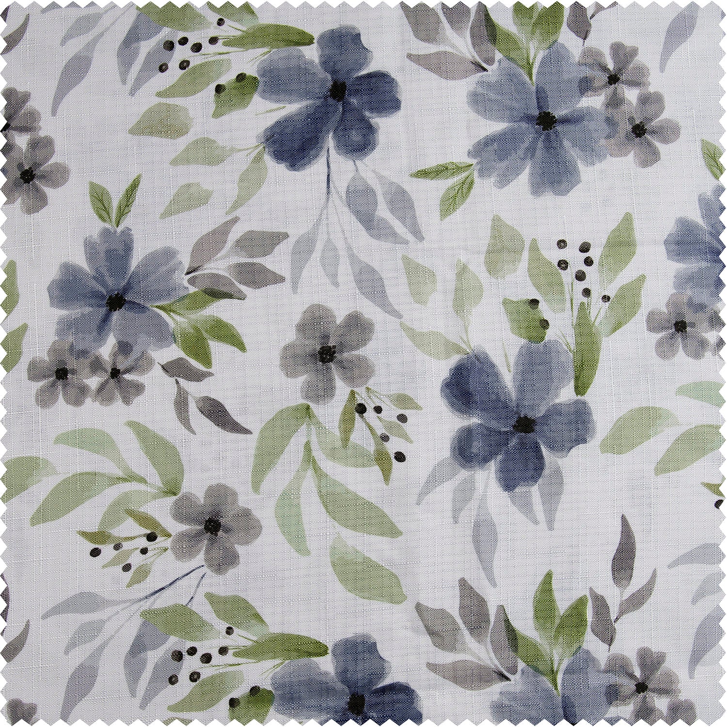 Blossoms Blue Floral Blossom Printed Shower Swatch