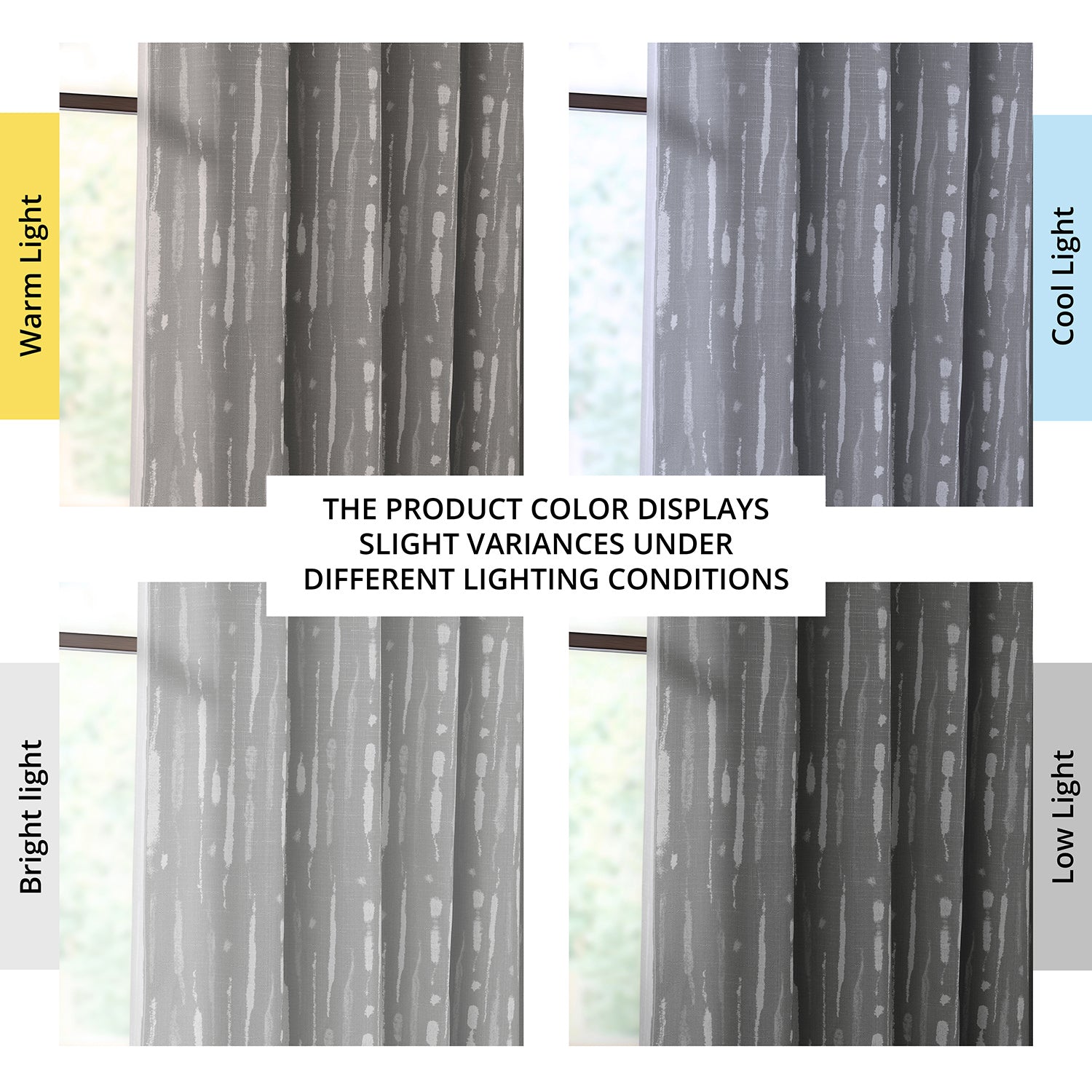 Drizzle Grey Abstract Blossom Printed Shower Curtain