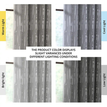 Drizzle Grey Abstract Blossom Printed Shower Curtain
