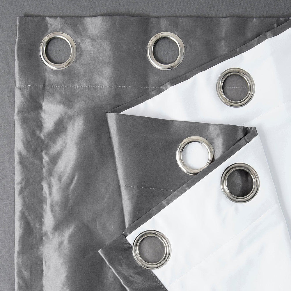 Platinum Grommet Faux Silk Taffeta Blackout Curtain - HalfPriceDrapes.com