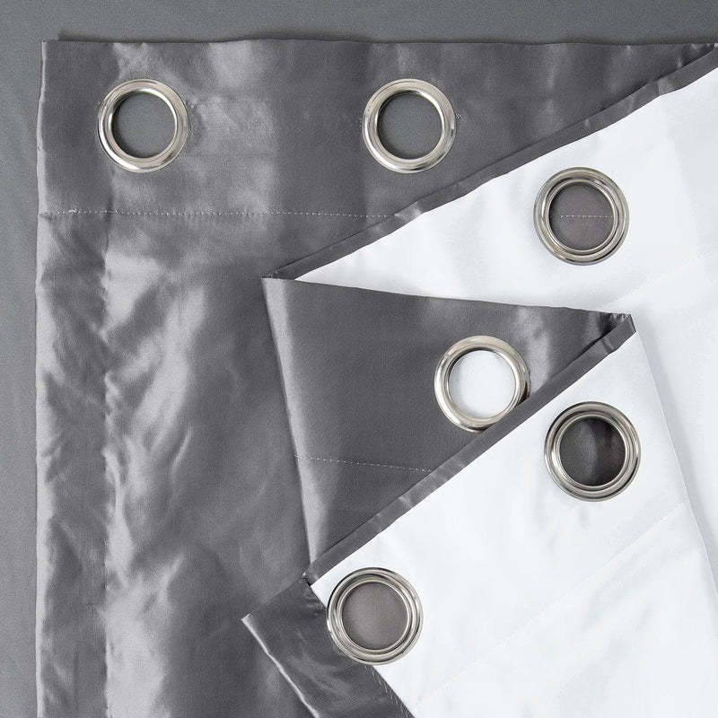 Platinum Grommet Faux Silk Taffeta Blackout Curtain - HalfPriceDrapes.com