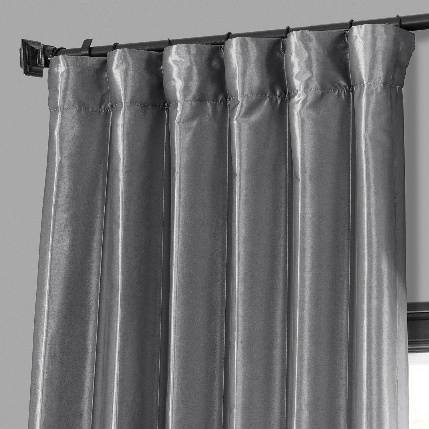 Platinum Faux Silk Taffeta Blackout Curtain - HalfPriceDrapes.com