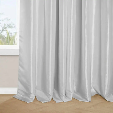 Eggshell French Pleat Faux Silk Taffeta Blackout Curtain - HalfPriceDrapes.com
