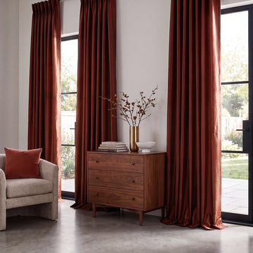 Syrah Solid Faux Silk Taffeta Custom Curtain