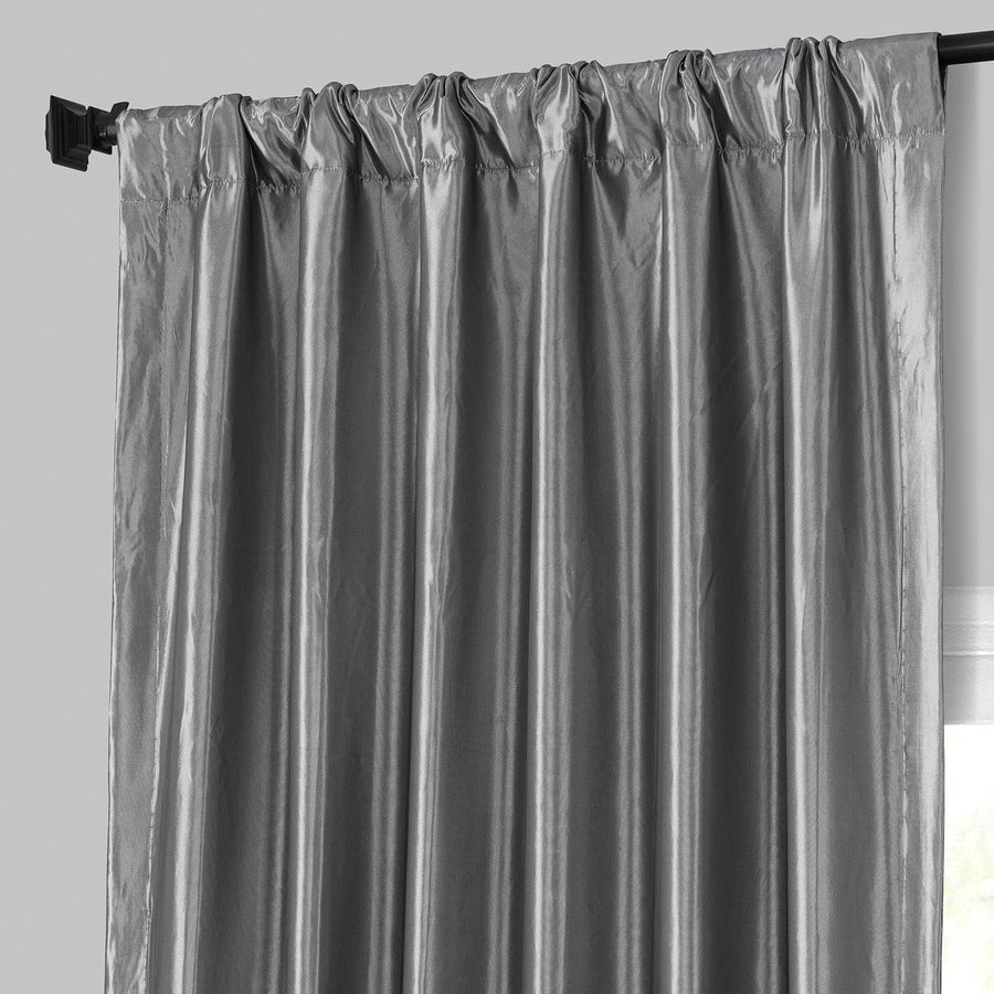 Platinum Solid Faux Silk Taffeta Curtain - HalfPriceDrapes.com