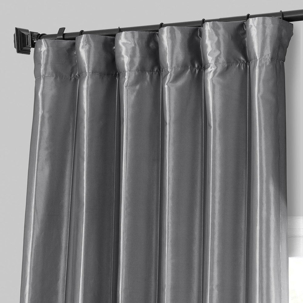 Platinum Solid Faux Silk Taffeta Curtain - HalfPriceDrapes.com