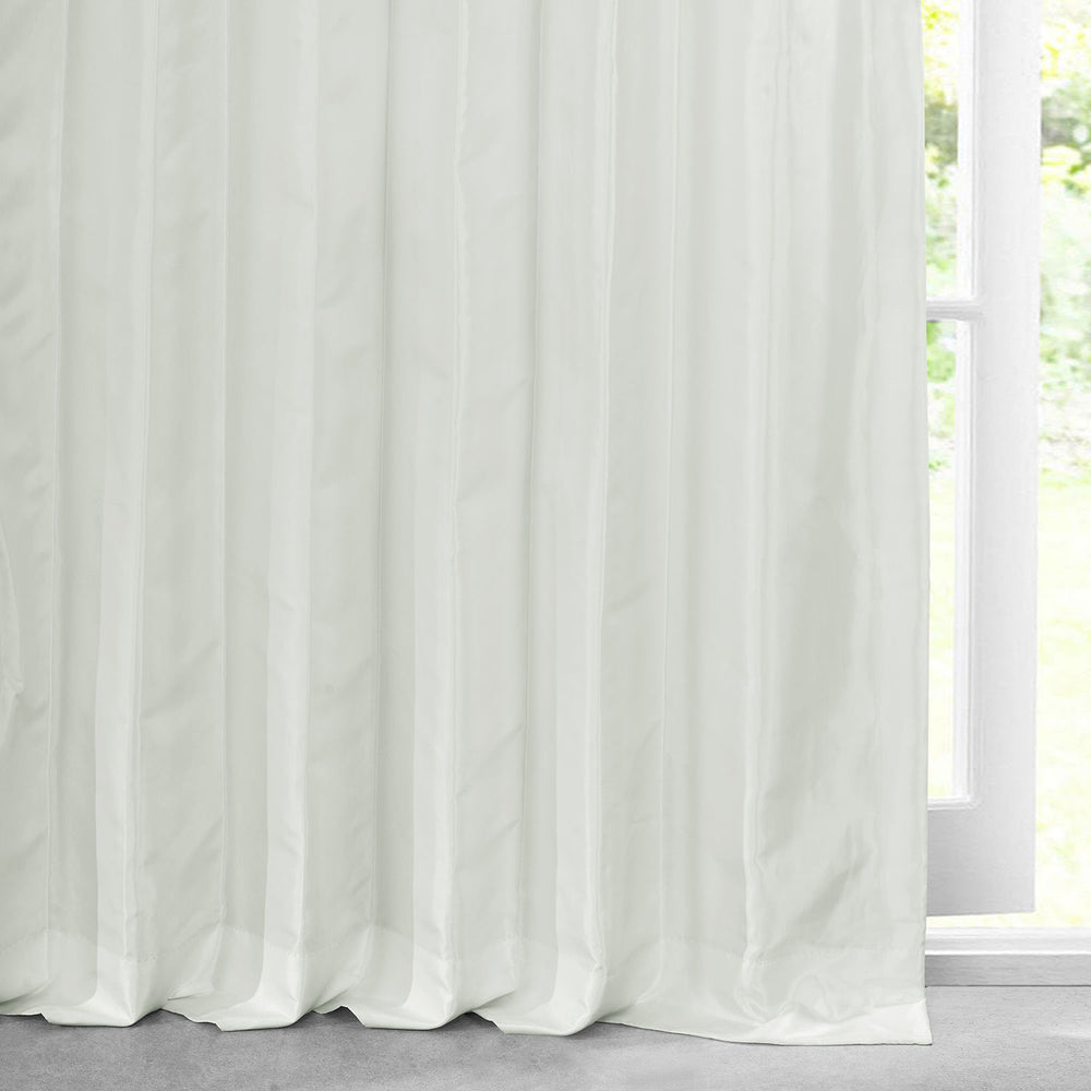 Eggshell Solid Faux Silk Taffeta Custom Curtain