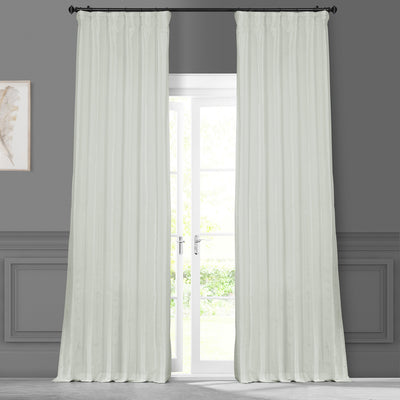 Eggshell Solid Faux Silk Taffeta Custom Curtain