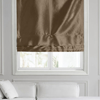 Gold Nugget Solid Faux Silk Taffeta Roman Shade