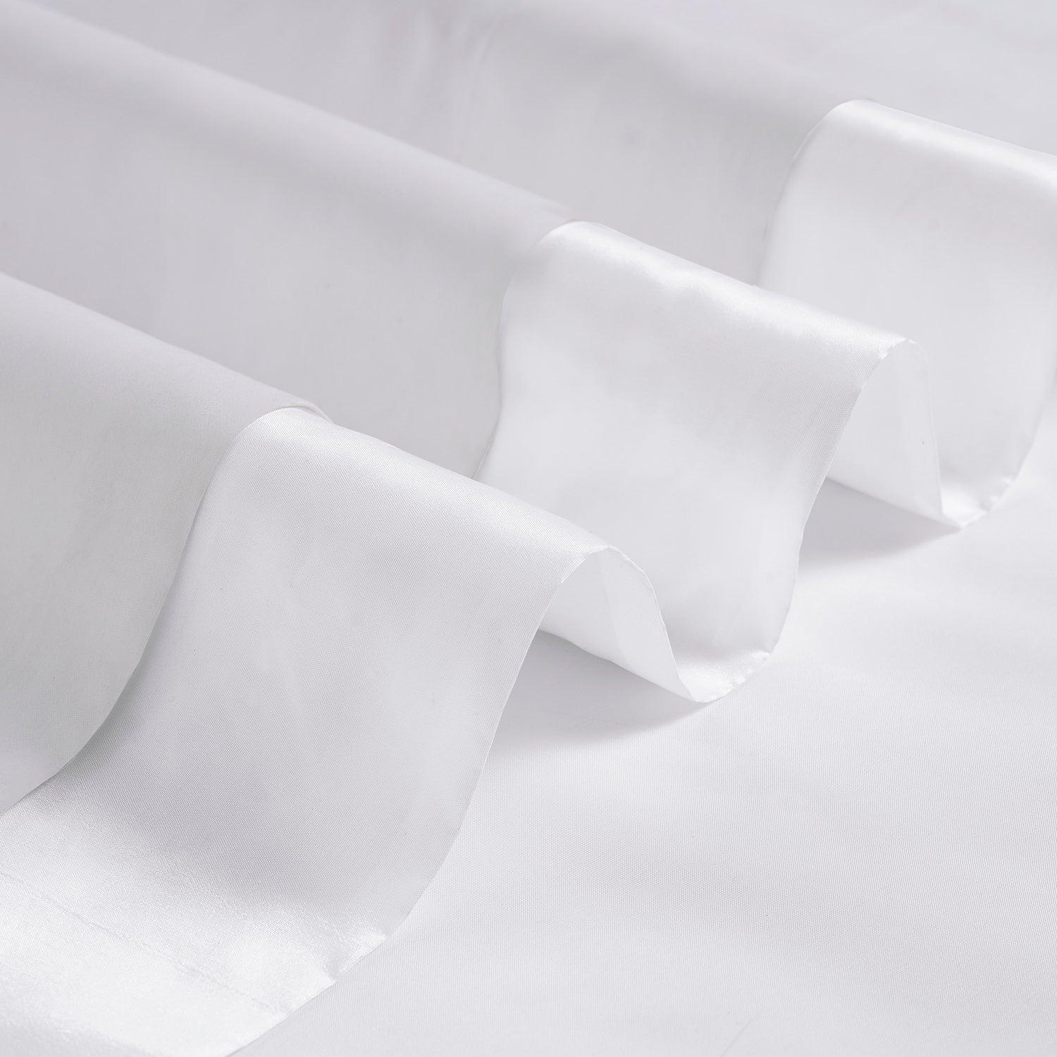 White Solid Faux Silk Taffeta Room Darkening Curtain - HalfPriceDrapes.com