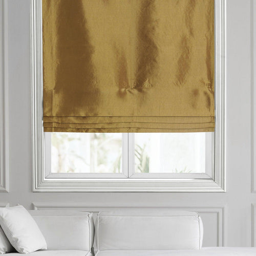 Golden Spice Solid Faux Silk Taffeta Roman Shade