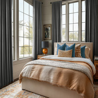 Pepper Grey Heritage Plush Velvet Custom Curtain