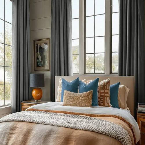 Pepper Grey Heritage Plush Velvet Custom Curtain