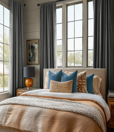 Pepper Grey Heritage Plush Velvet Custom Curtain