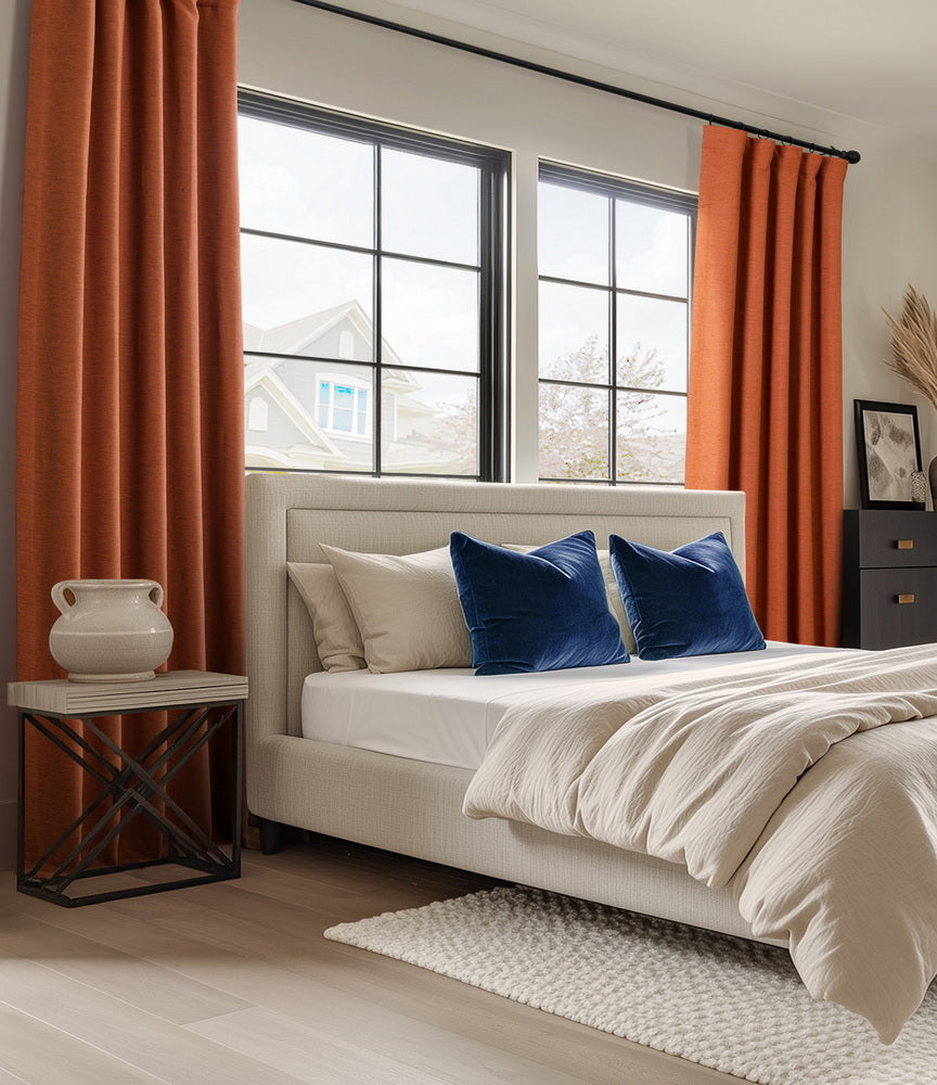 Persimmon Textured Bellino Custom Curtain