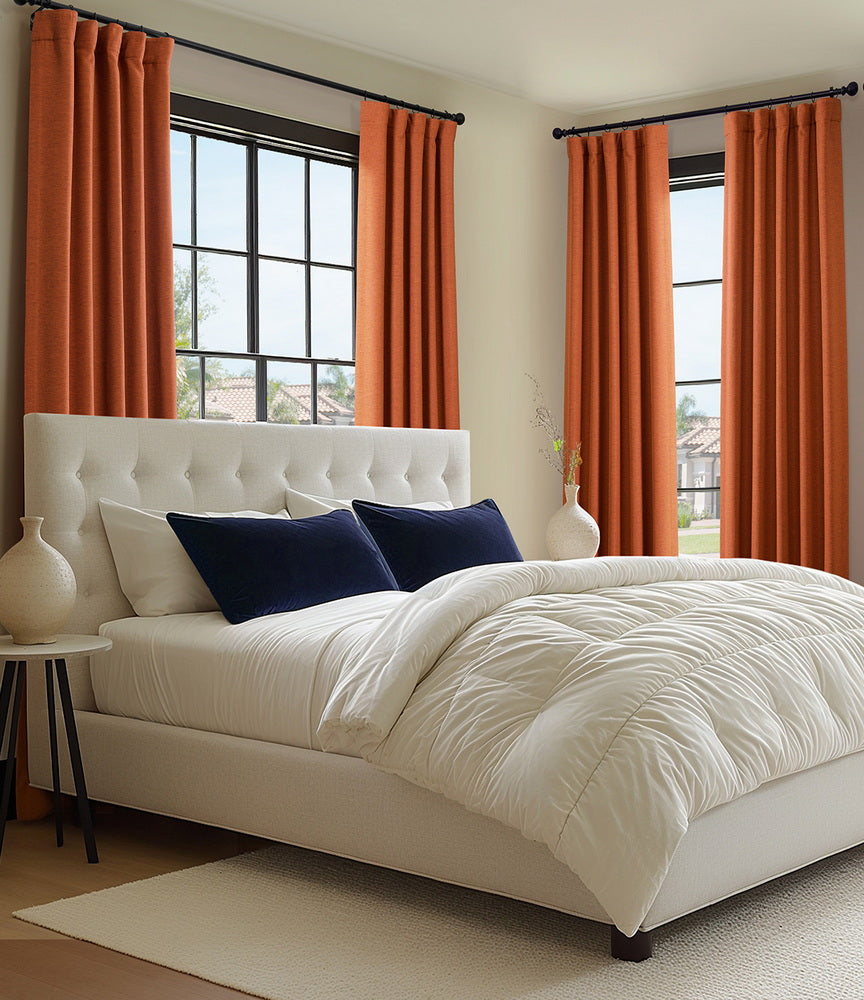 Persimmon Textured Bellino Custom Curtain