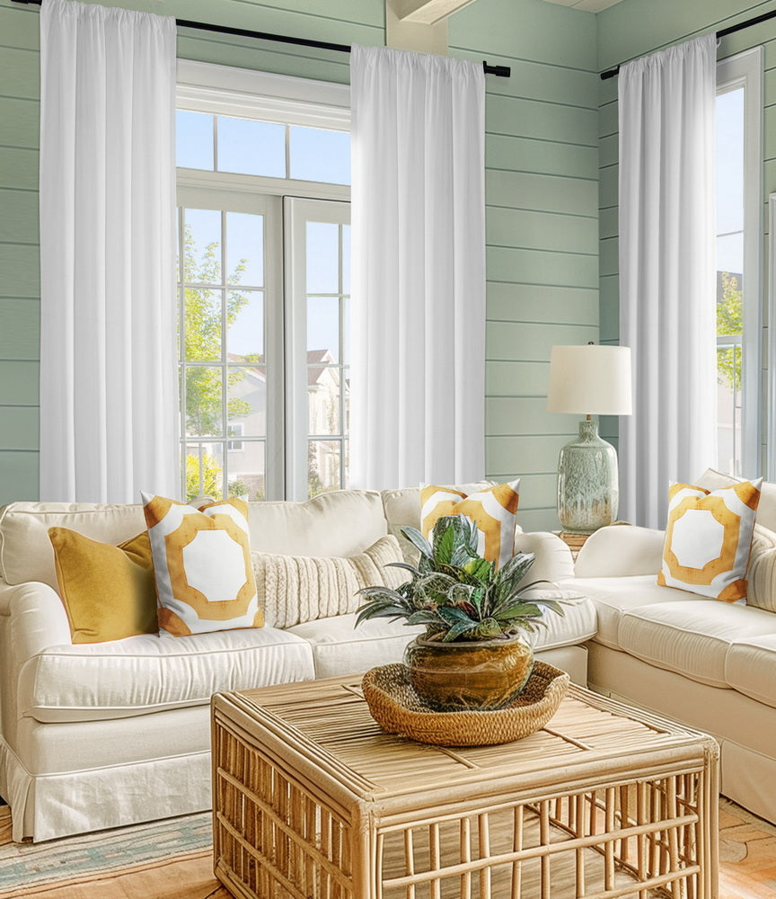 Pillow White Heritage Plush Velvet Custom Curtain