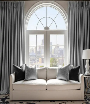 Platinum Solid Faux Silk Taffeta Custom Curtain