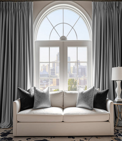 Platinum Solid Faux Silk Taffeta Custom Curtain