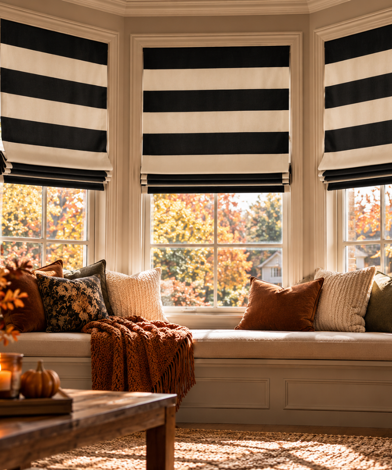 Printed Cotton Roman Shades