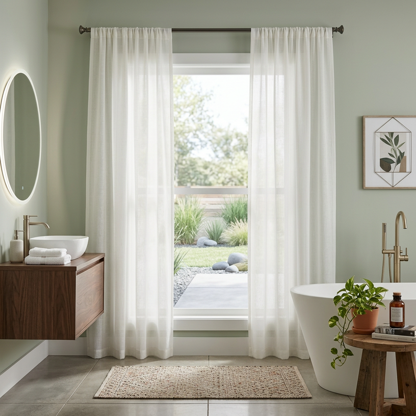 Rice White Heavy Faux Linen