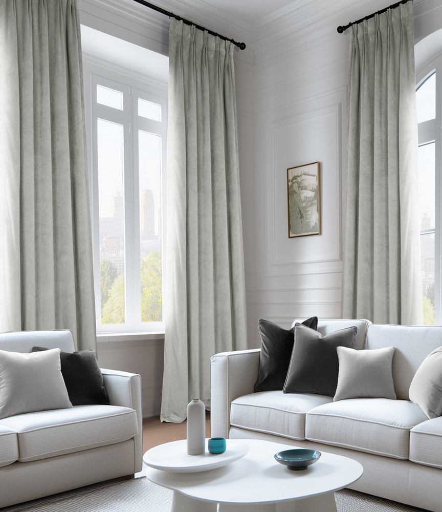Reflection Grey Signature Velvet Custom Curtain