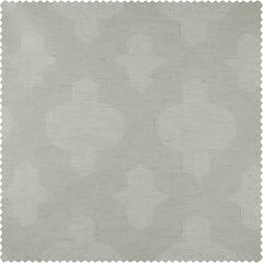 Calais Tile Grey Patterned Faux Linen Sheer Curtain