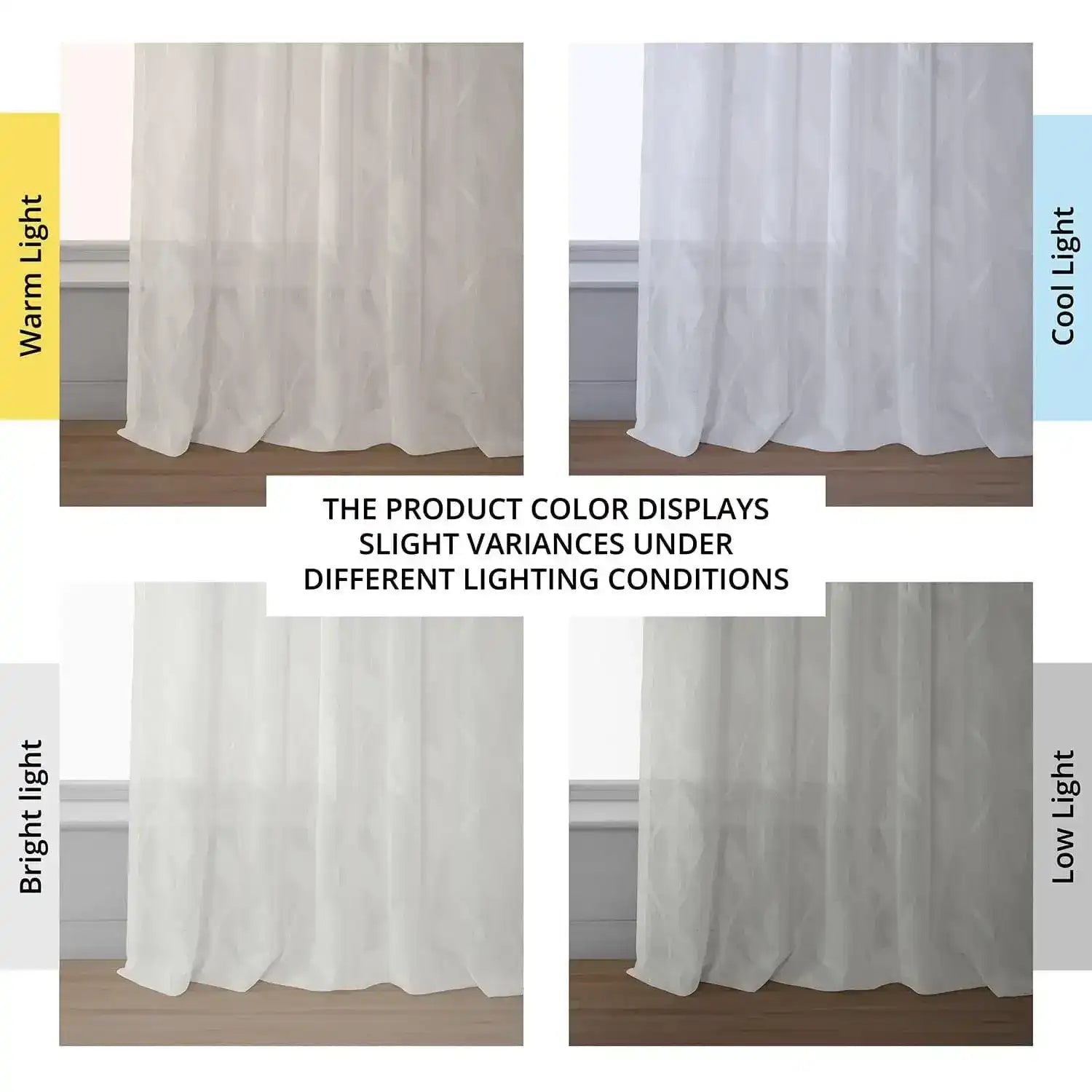 Avignon Vine Floral Patterned Faux Linen Sheer Curtain | Half