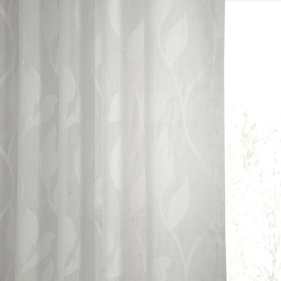 Avignon Vine Patterned Faux Linen Sheer Curtain - HalfPriceDrapes.com