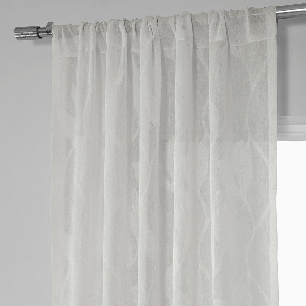 Avignon Vine Patterned Faux Linen Sheer Curtain - HalfPriceDrapes.com