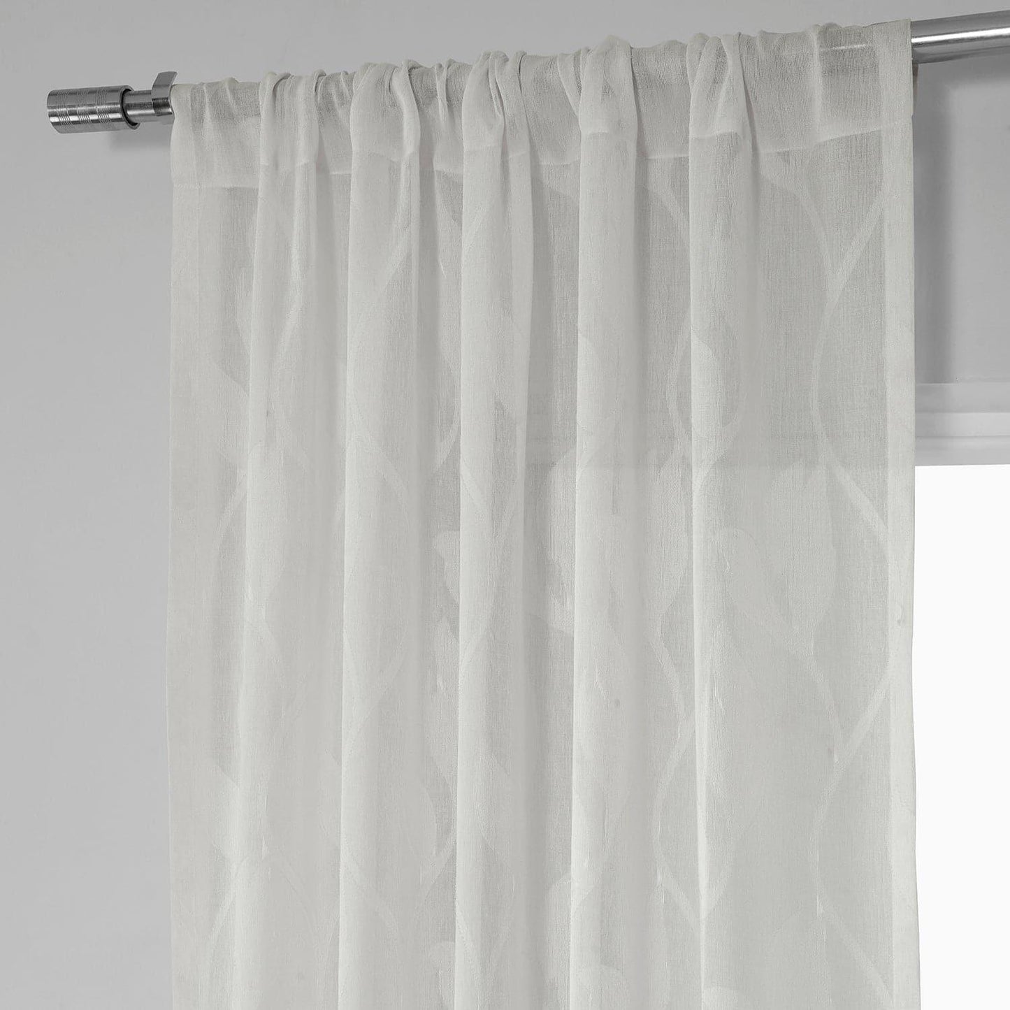 Avignon Vine Patterned Faux Linen Sheer Curtain - HalfPriceDrapes.com