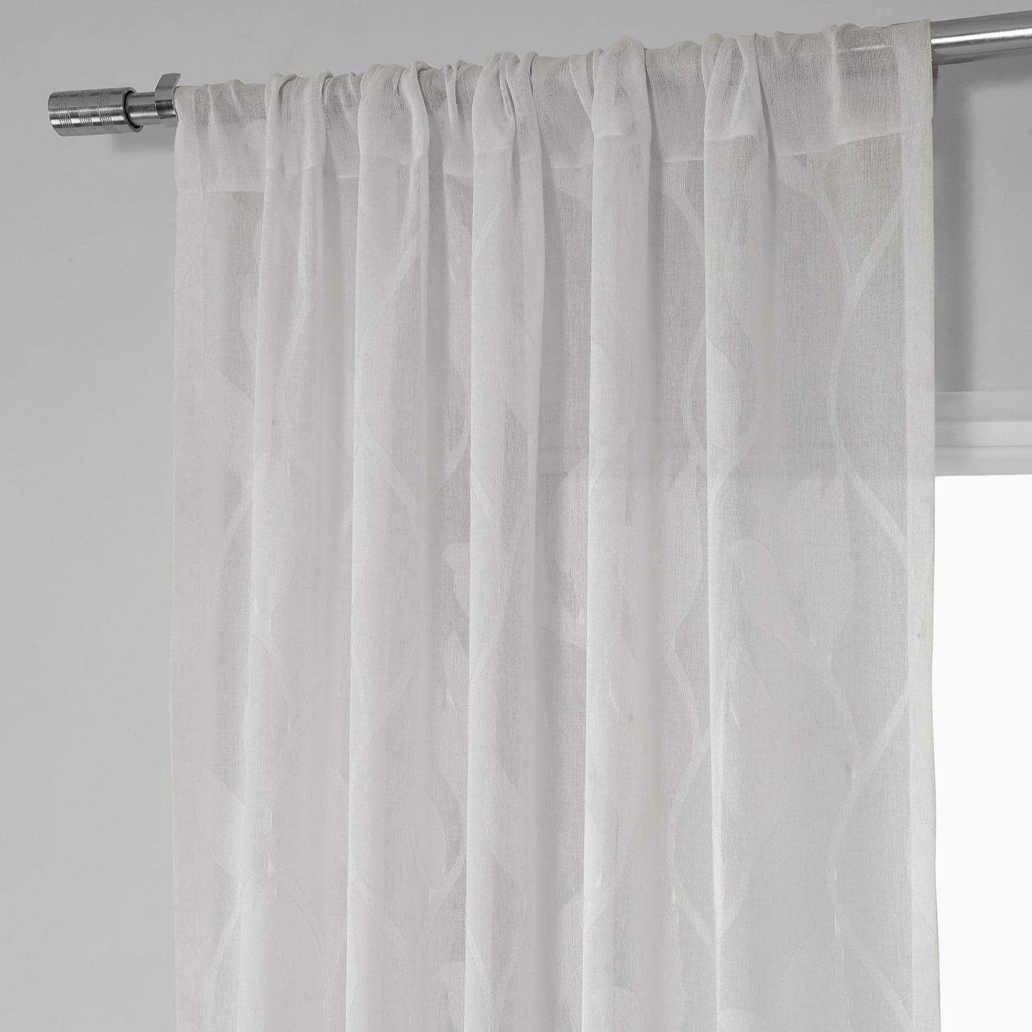Avignon Vine Patterned Faux Linen Sheer Curtain - HalfPriceDrapes.com