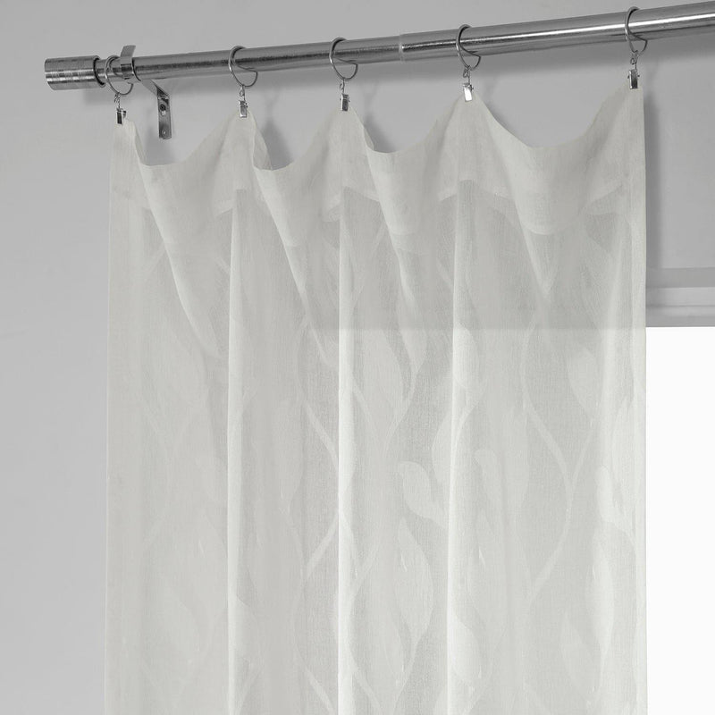 Avignon Vine Patterned Faux Linen Sheer Curtain - HalfPriceDrapes.com