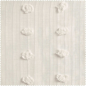 Strasbourg Dot Cream Geometric Patterned Faux Linen Swatch