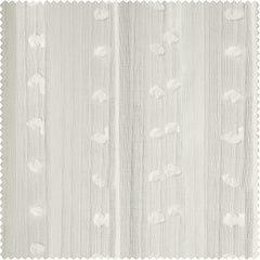 Strasbourg Dot Cream Geometric Patterned Faux Linen Sheer Curtain