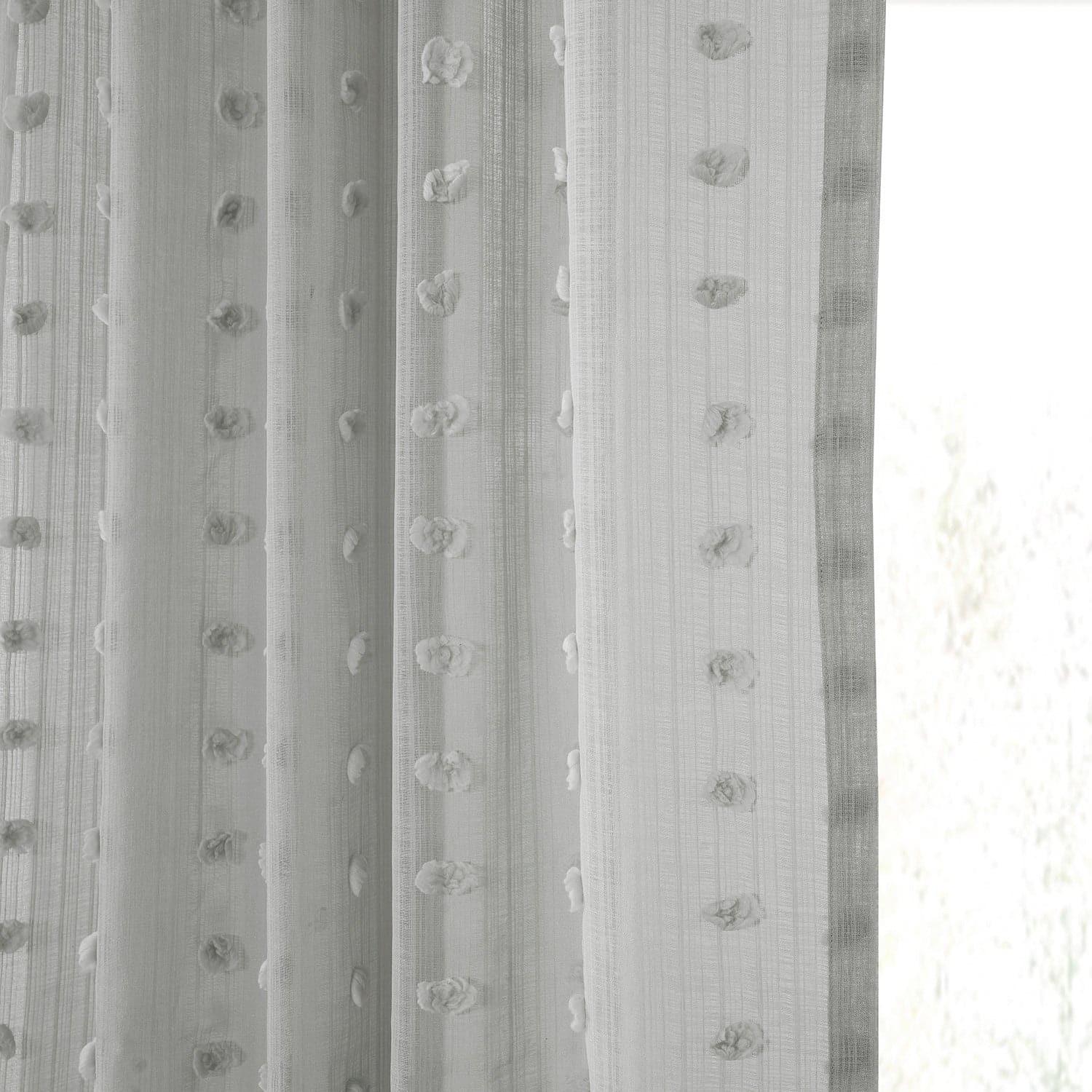 RHAFAYRE White Sheer Curtain 140x160cm Linen Effect Eyelet