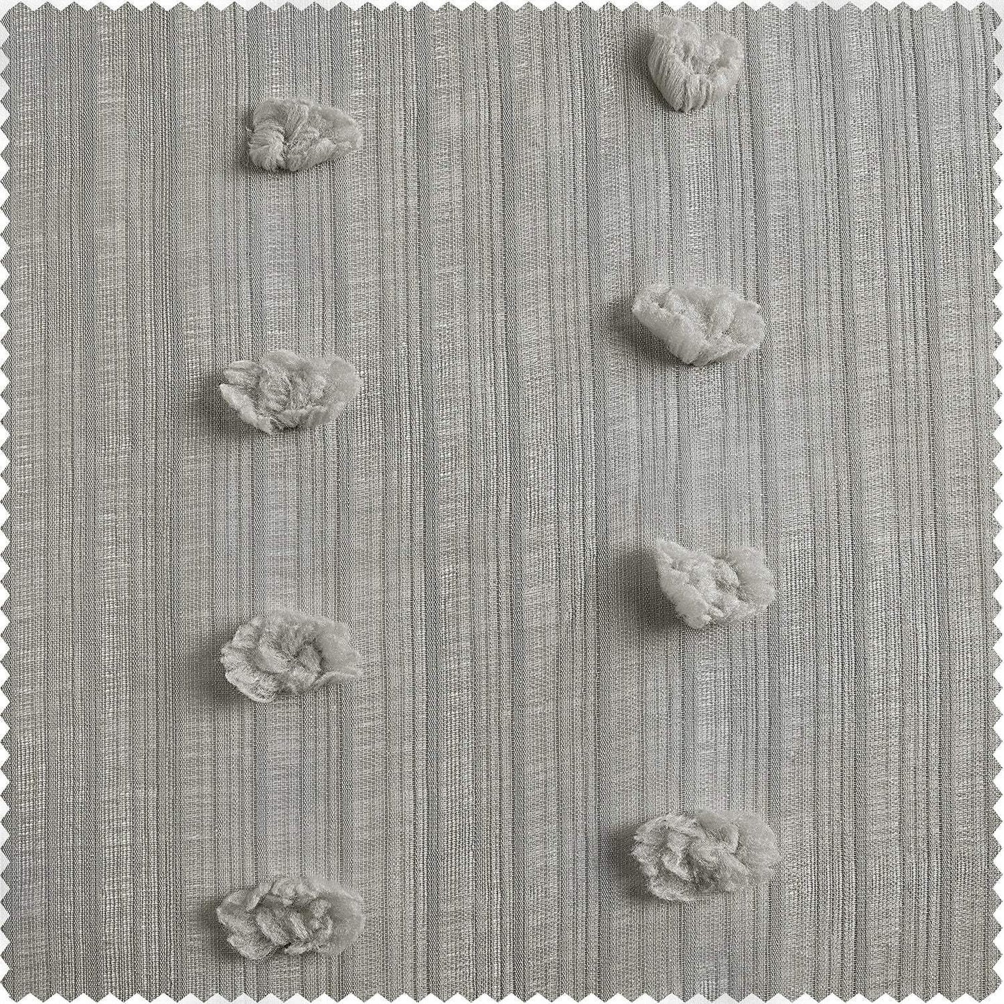 Strasbourg Dot Grey Geometric Patterned Faux Linen Swatch