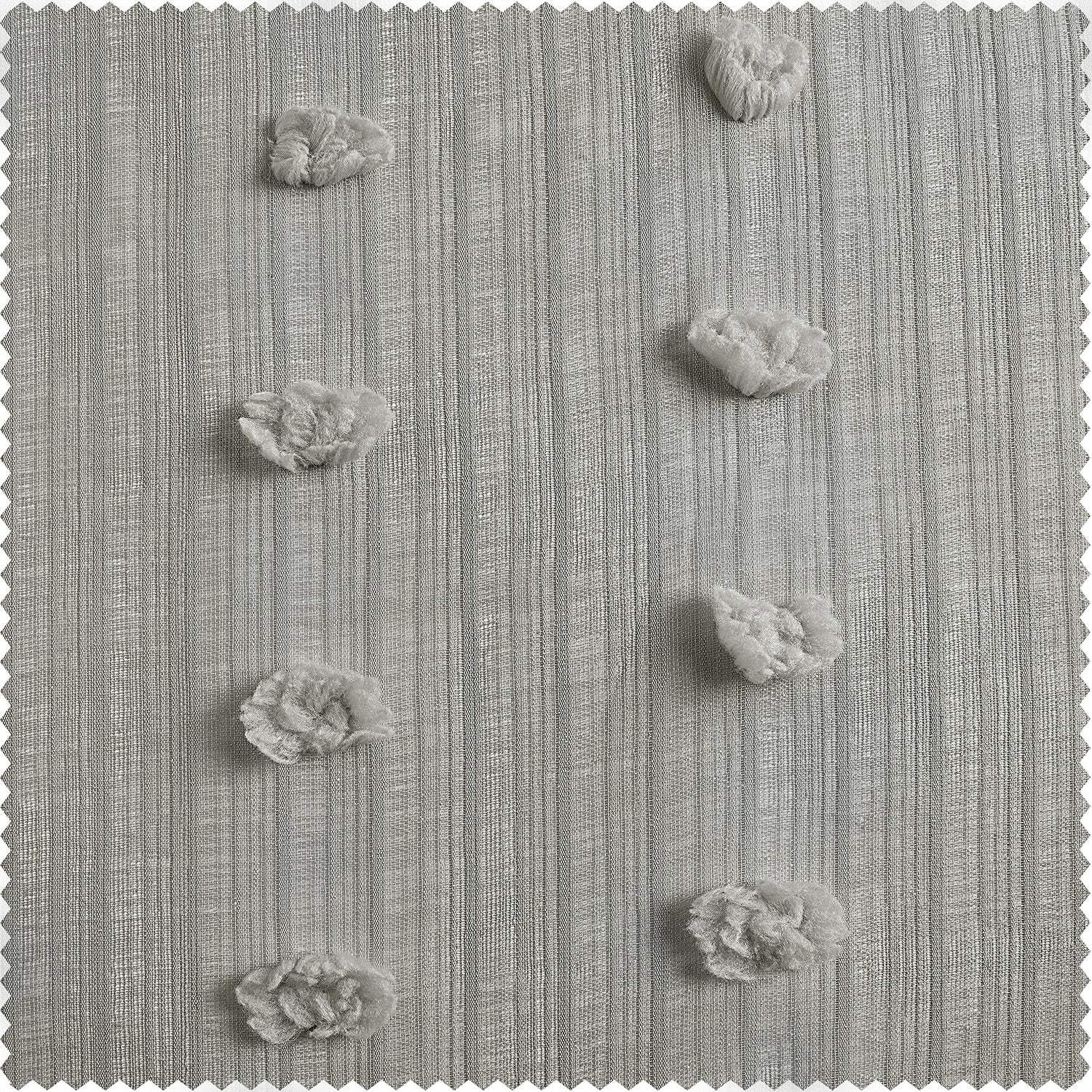 Strasbourg Dot Grey Geometric Patterned Faux Linen Swatch
