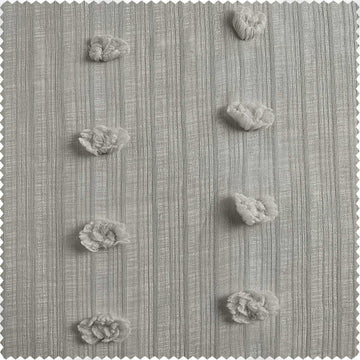 Strasbourg Dot Grey Geometric Patterned Faux Linen Swatch